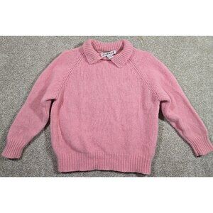 Averroe Vintage 90s Pink 100% Wool Sweater Pullover Collared Women's Size Large